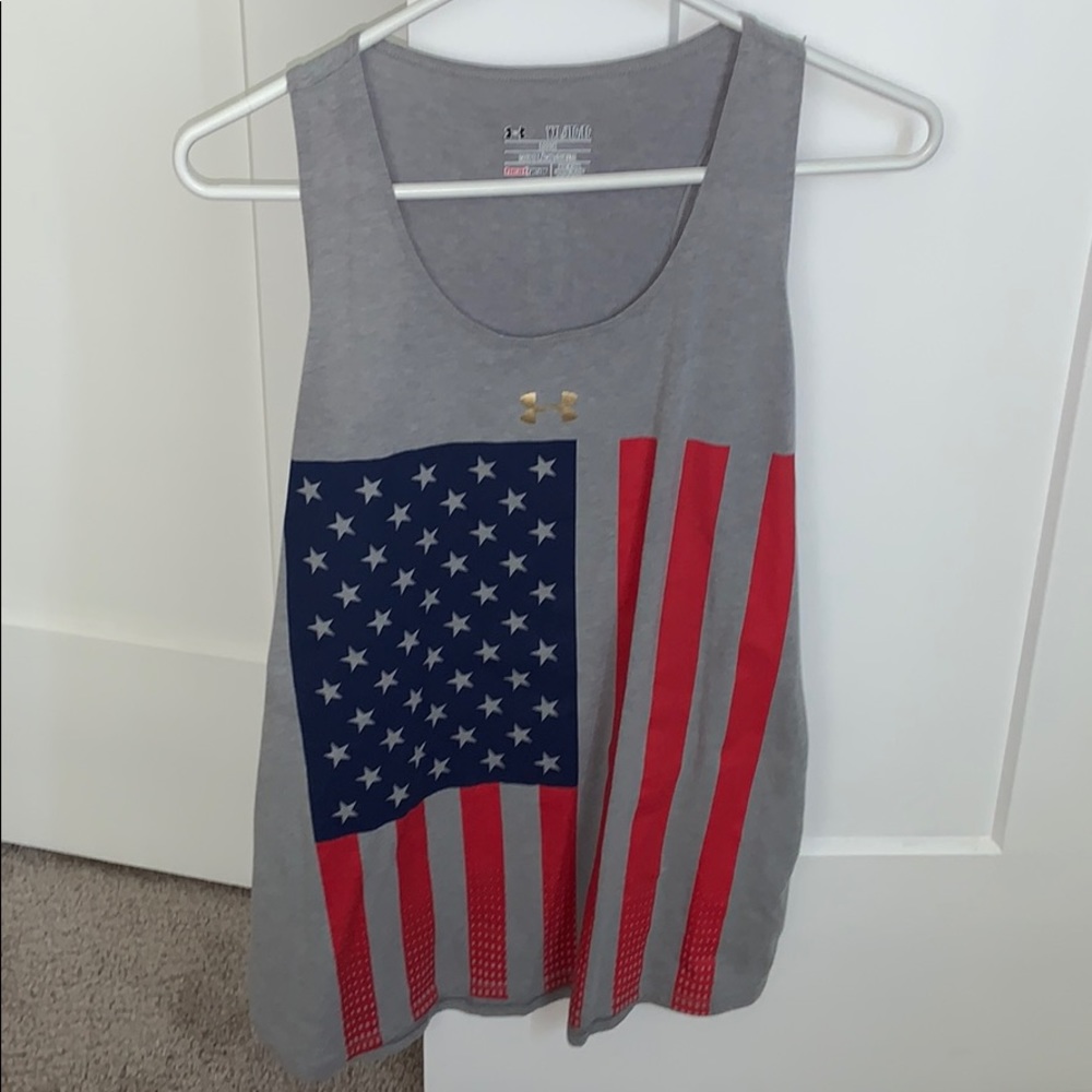 Under armour tank top with American flag